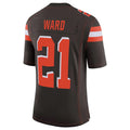 Friene C.Browns #21 Denzel Ward Player Brown Vapor Limited Home Game Stitched Jerseys