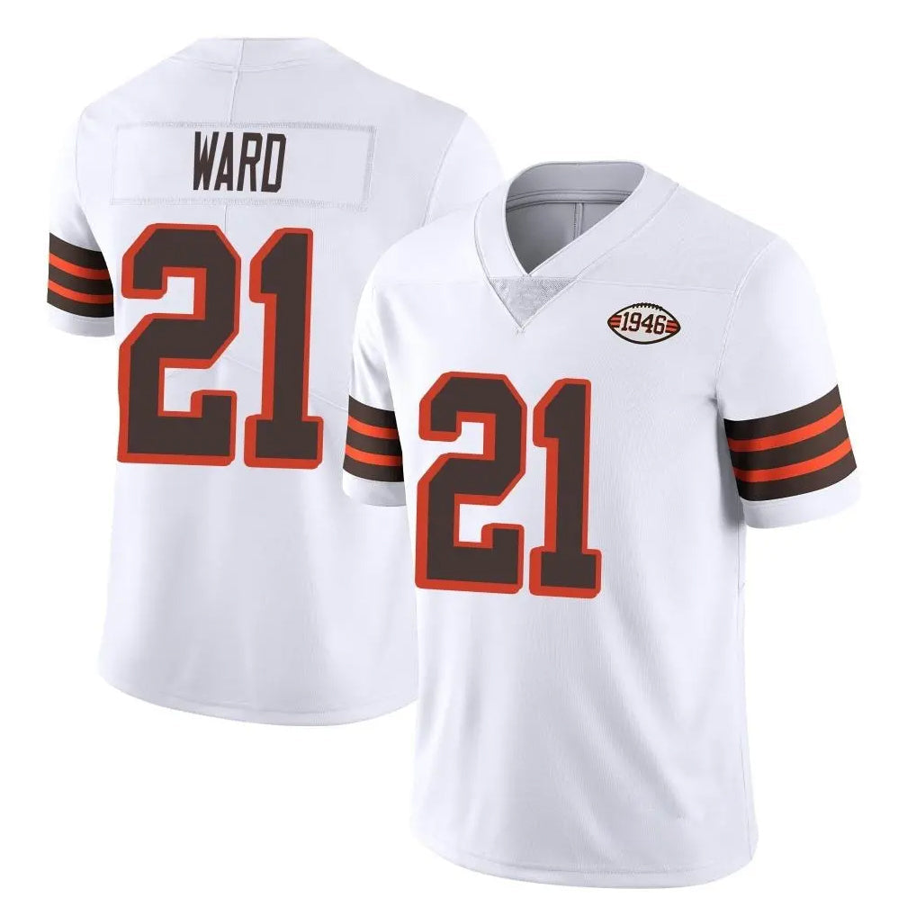 Friene C.Browns #21 Denzel Ward Player White Limited  Vapor 1946 Collection Alternate Game Stitched Jerseys