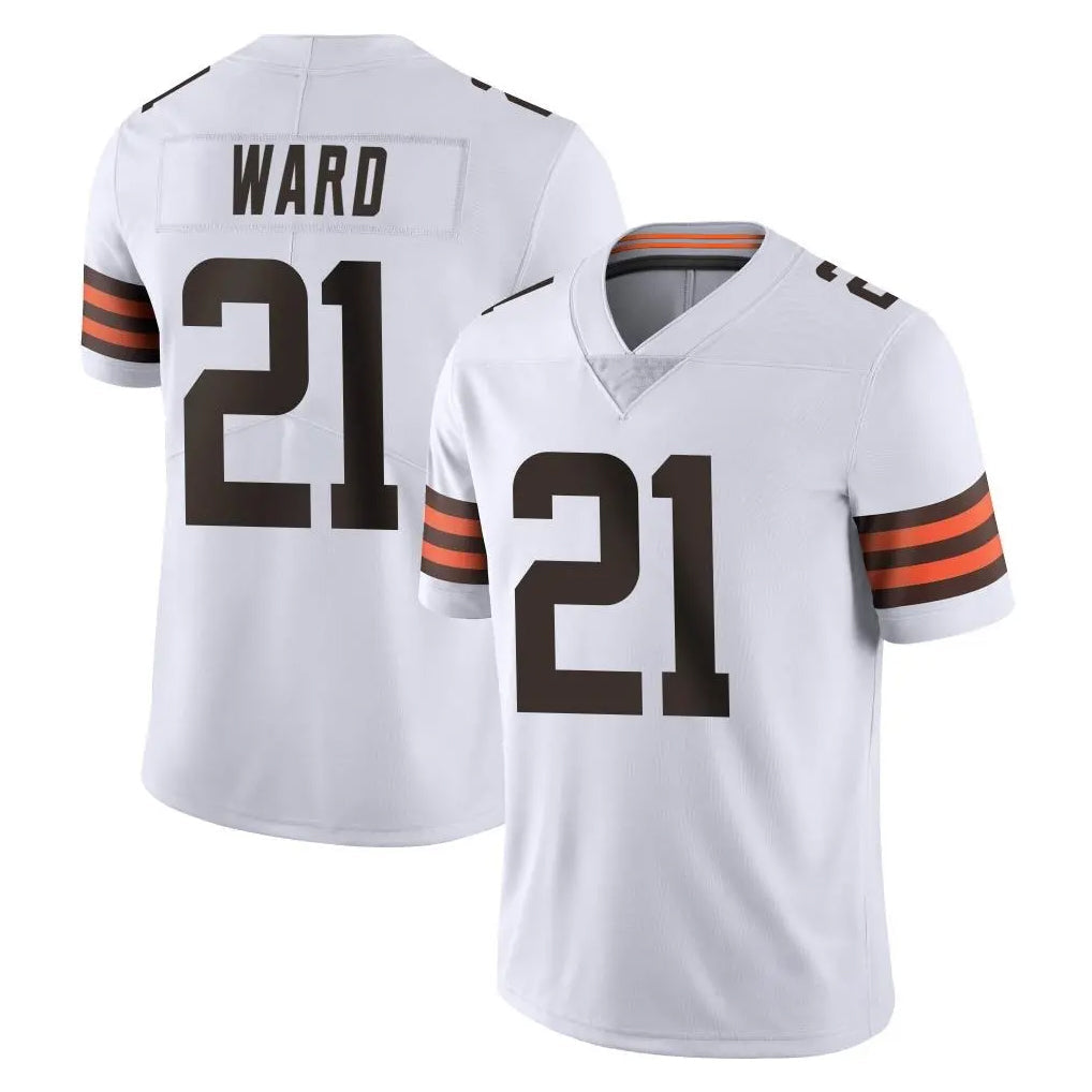 Friene C.Browns #21 Denzel Ward Player White Vapor Untouchable Limited Home Game Stitched Jerseys