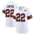 Friene C.Browns #22 Dylan Sampson Player White Alternate Home Game Stitched Jerseys
