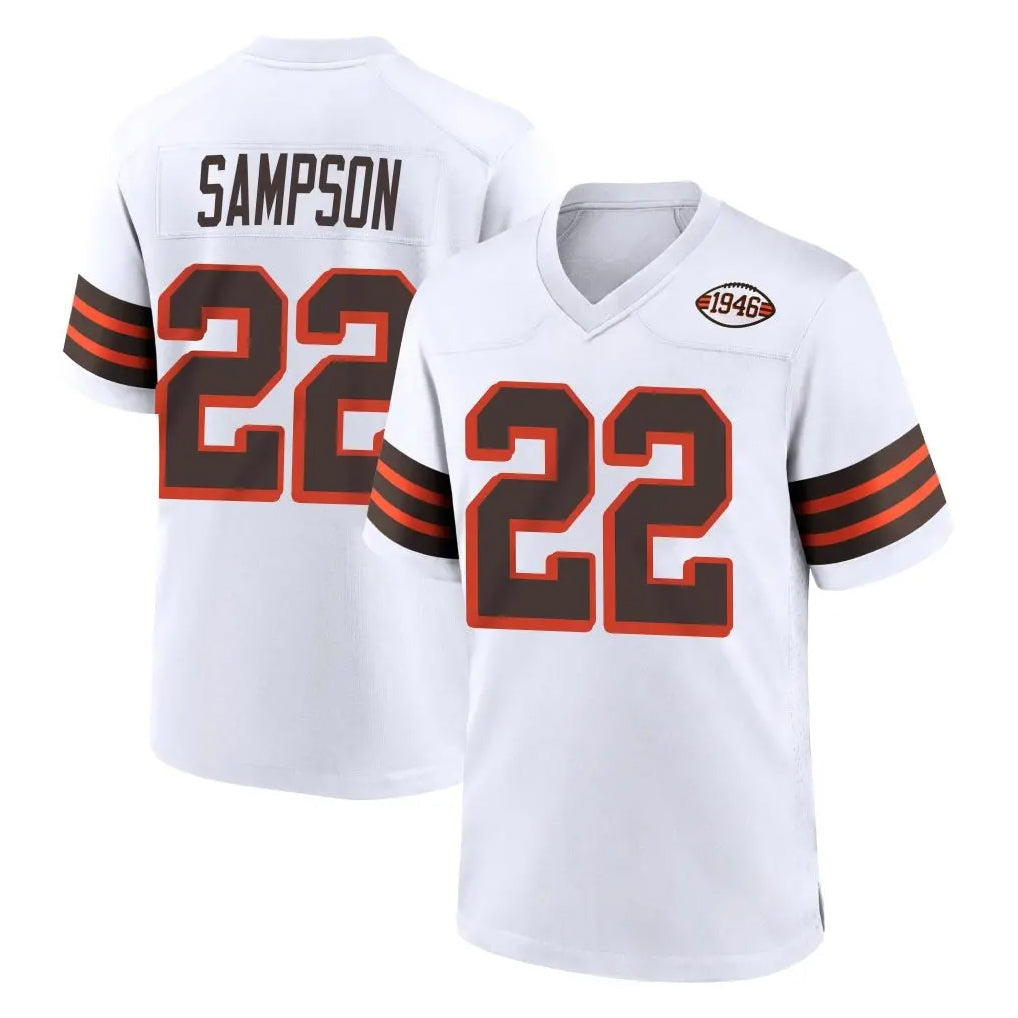 Friene C.Browns #22 Dylan Sampson Player White Alternate Home Game Stitched Jerseys