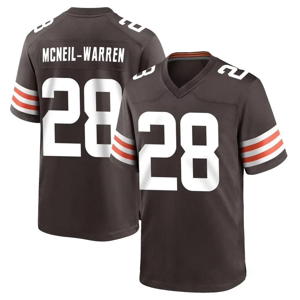 Friene C.Browns #28 Emmanuel McNeil-Warren Player Brown Home Game Stitched Jerseys