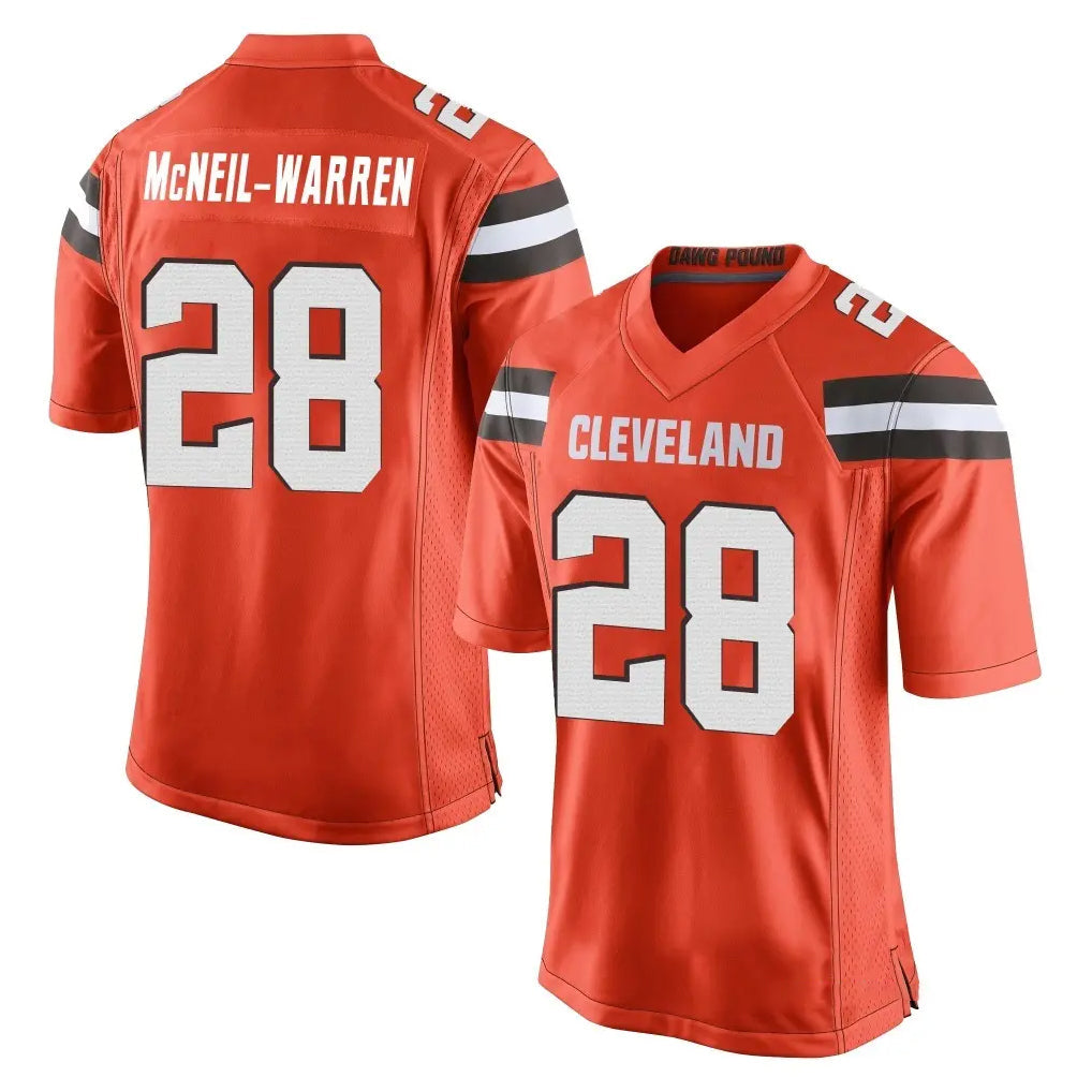 Friene C.Browns #28 Emmanuel McNeil-Warren Player Orange Home Game Stitched Jerseys