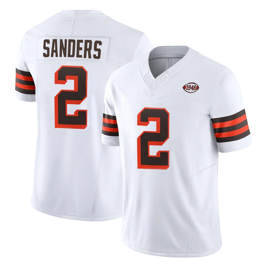 Friene C.Browns #2 Shedeur Sanders Player White Limited Vapor F.U.S.E. Alternate Game Stitched Jerseys