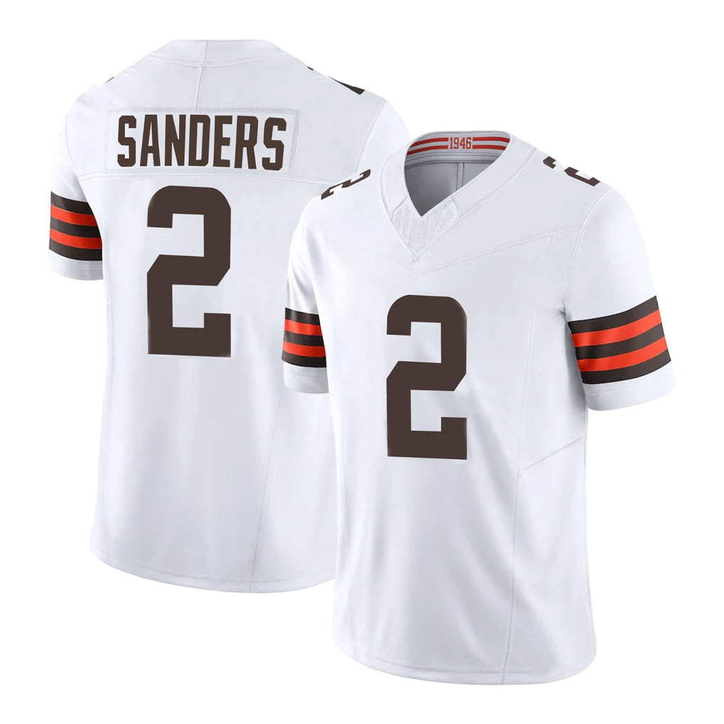 Friene C.Browns #2 Shedeur Sanders Player White Vapor F.U.S.E. Limited Home Game Stitched Jerseys