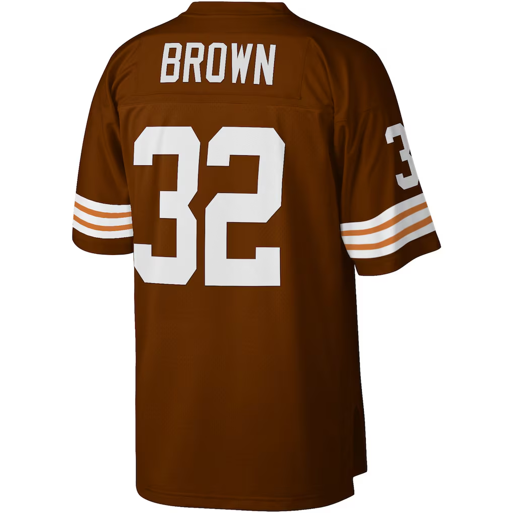 Friene C.Browns #32 Jim Brown Mitchell & Ness Brown Legacy Replica Puhic Game Stitched Jerseys