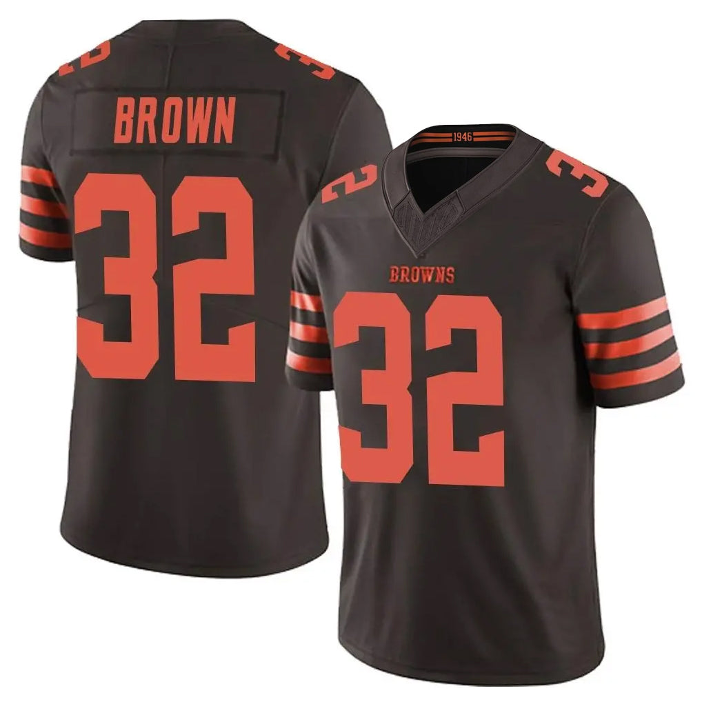 Friene C.Browns #32 Jim Brown Player Brown Limited Vapor F.U.S.E. Alternate Game Stitched Jerseys