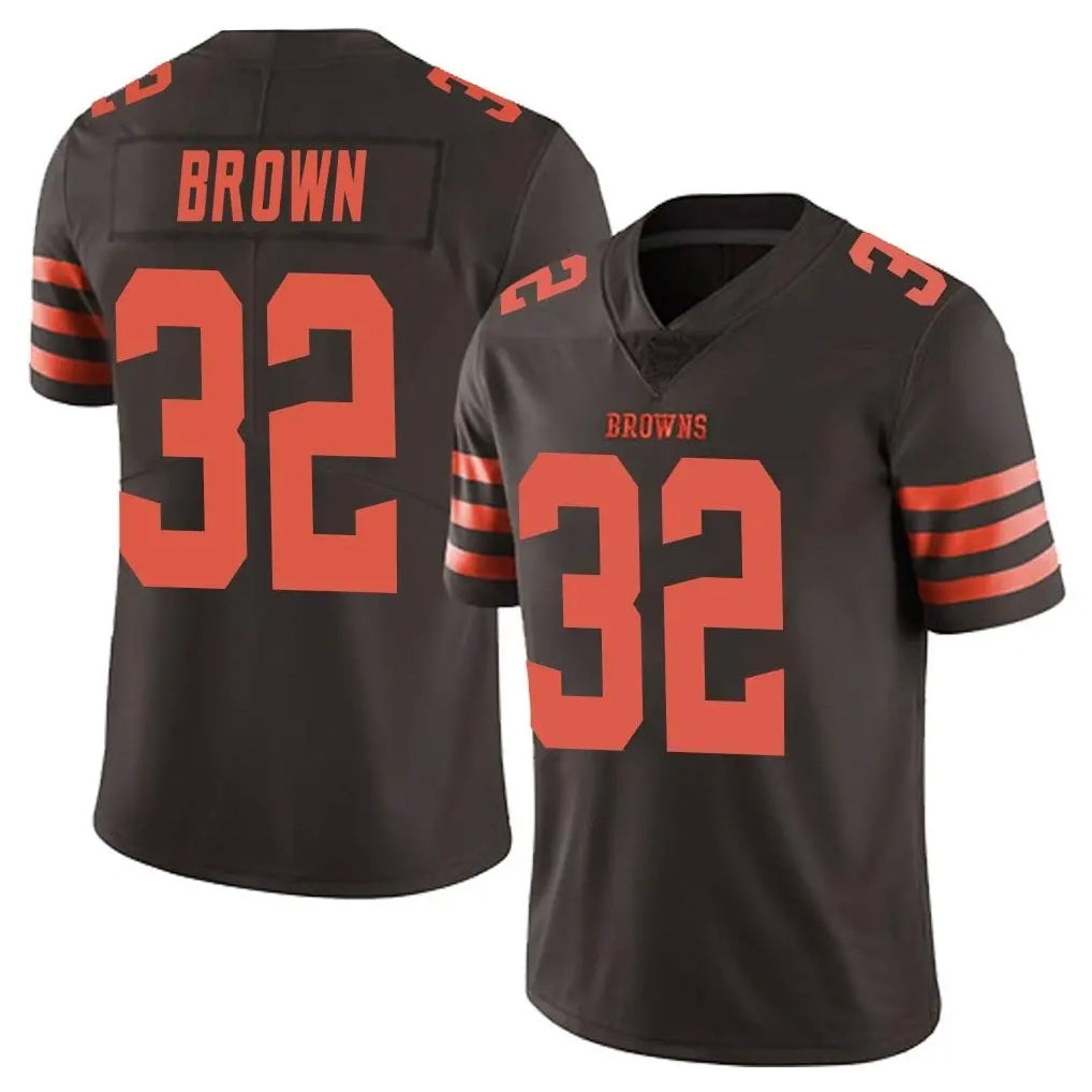 Friene C.Browns #32 Jim Brown Player Browns Color Rush Limited Home Game Stitched Jerseys