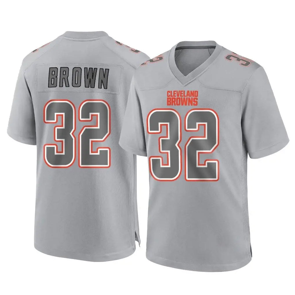 Friene C.Browns #32 Jim Brown Player Gray Atmosphere Fashion Game Stitched Jerseys