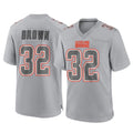 Friene C.Browns #32 Jim Brown Player Gray Atmosphere Fashion Game Stitched Jerseys
