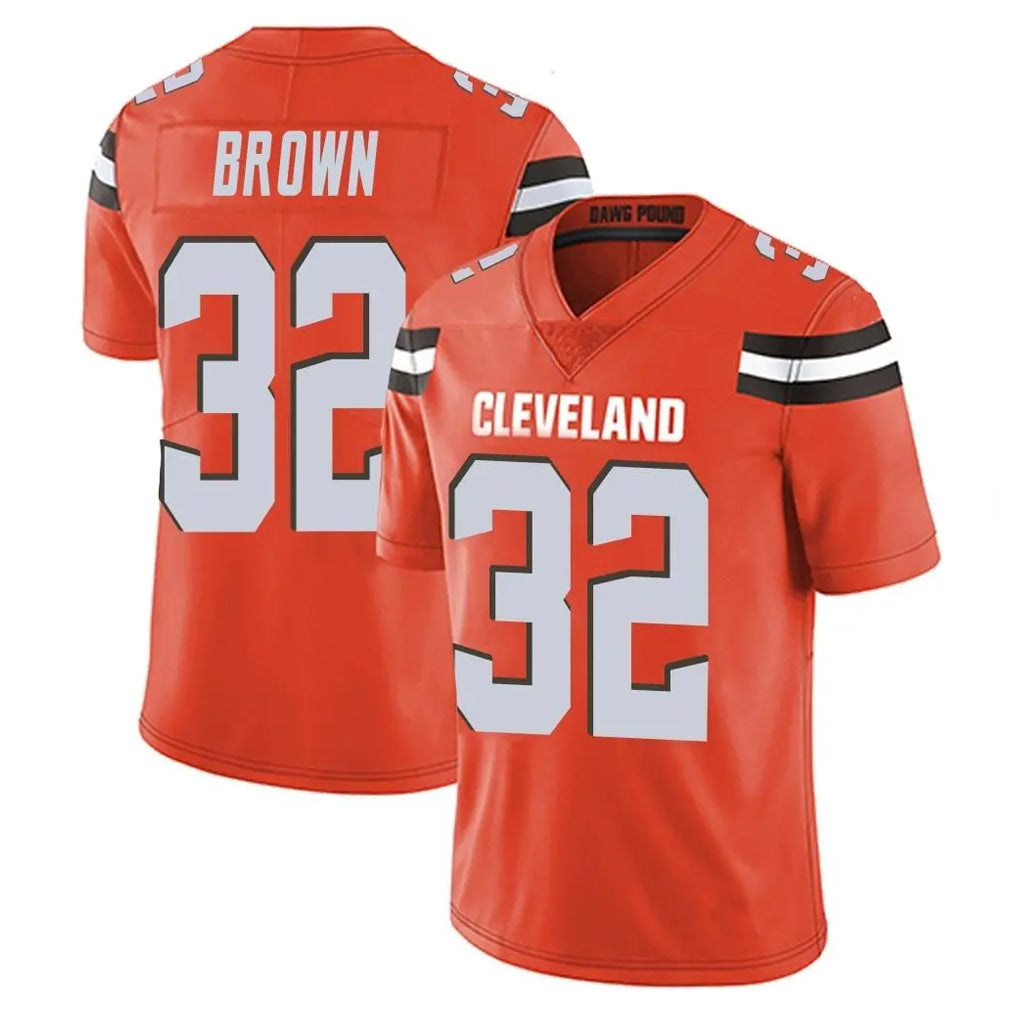 Friene C.Browns #32 Jim Brown Player Orange Alternate Vapor Untouchable Limited Home Game Stitched Jerseys