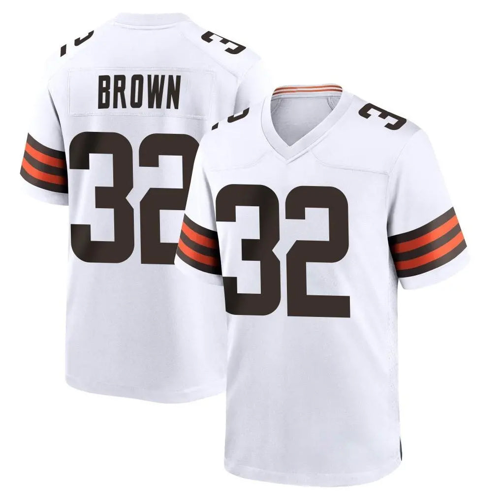 Friene C.Browns #32 Jim Brown Player White Home Game Stitched Jerseys