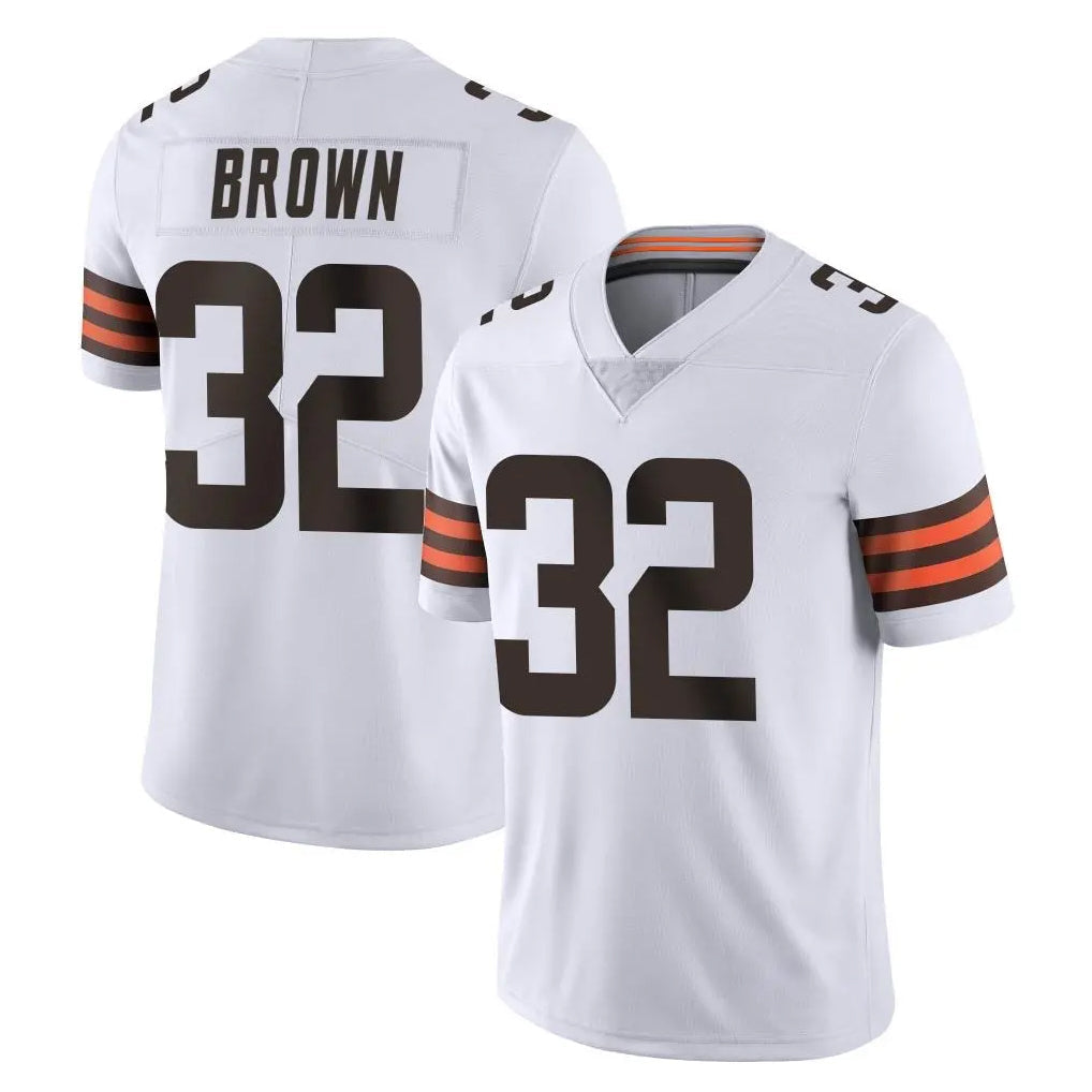 Friene C.Browns #32 Jim Brown Player White Vapor Untouchable Limited Home Game Stitched Jerseys