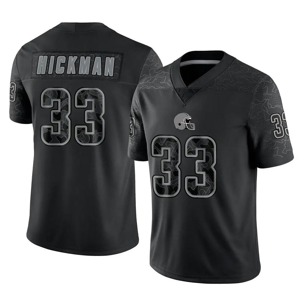 Friene C.Browns #33 Ronnie Hickman Player Black Reflective Home Game Stitched Jerseys