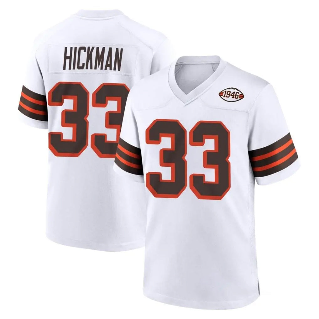 Friene C.Browns #33 Ronnie Hickman Player White Alternate Home Game Stitched Jerseys