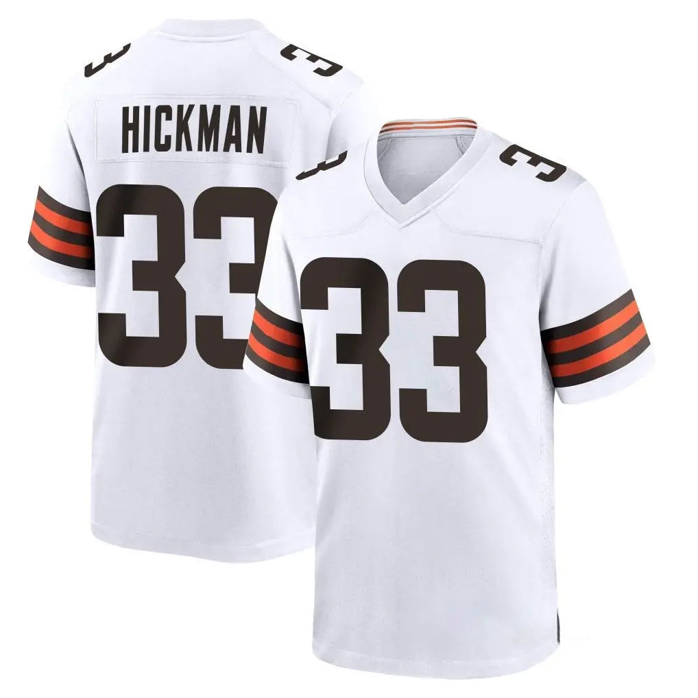 Friene C.Browns #33 Ronnie Hickman Player White Home Game Stitched Jerseys