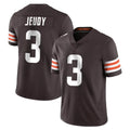 Friene C.Browns #3 Jerry Jeudy Player Brown Color Vapor Untouchable Limited Home Game Stitched Jerseys
