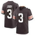 Friene C.Browns #3 Jerry Jeudy Player Brown Home Game Stitched Jerseys