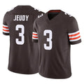 FrieneC.Browns #3 Jerry Jeudy Player Brown Vapor F.U.S.E. Limited Stitched Jerseys