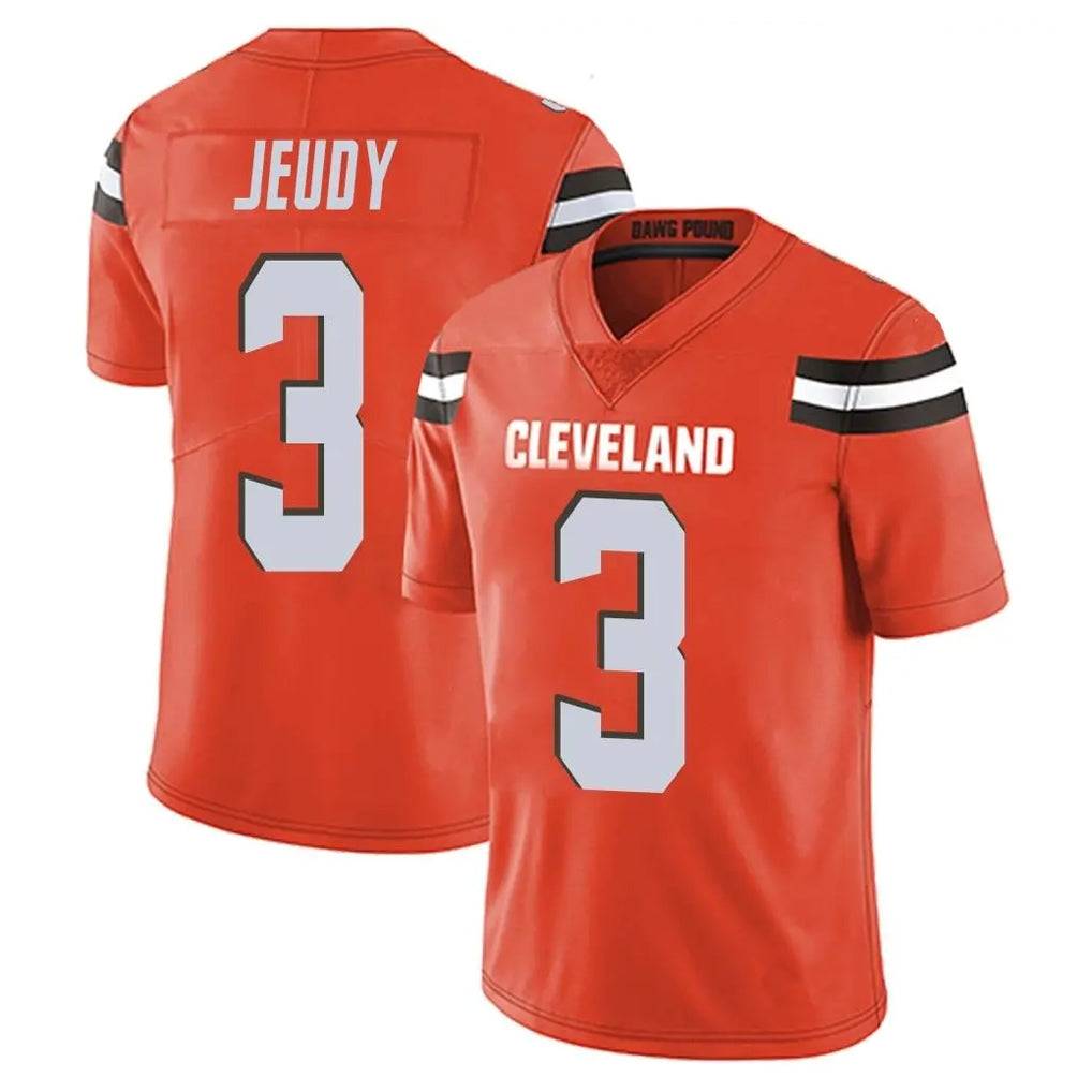 Friene C.Browns #3 Jerry Jeudy Player Orange Alternate Vapor Untouchable Limited Home Game Stitched Jerseys