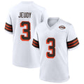 FrieneC.Browns #3 Jerry Jeudy Player White Alternate Home Game Stitched Jerseys