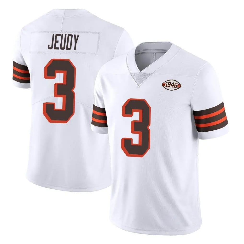 Friene C.Browns #3 Jerry Jeudy Player White Limited  Vapor 1946 Collection Alternate Game Stitched Jerseys