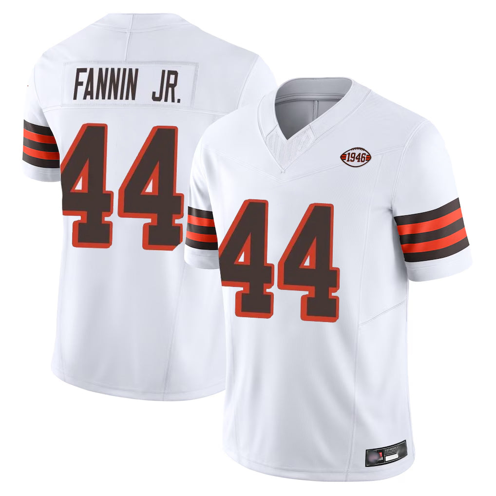 Friene C.Browns #44 Harold Fannin Jr. Player White Limited Vapor F.U.S.E. Alternate Game Stitched Jerseys