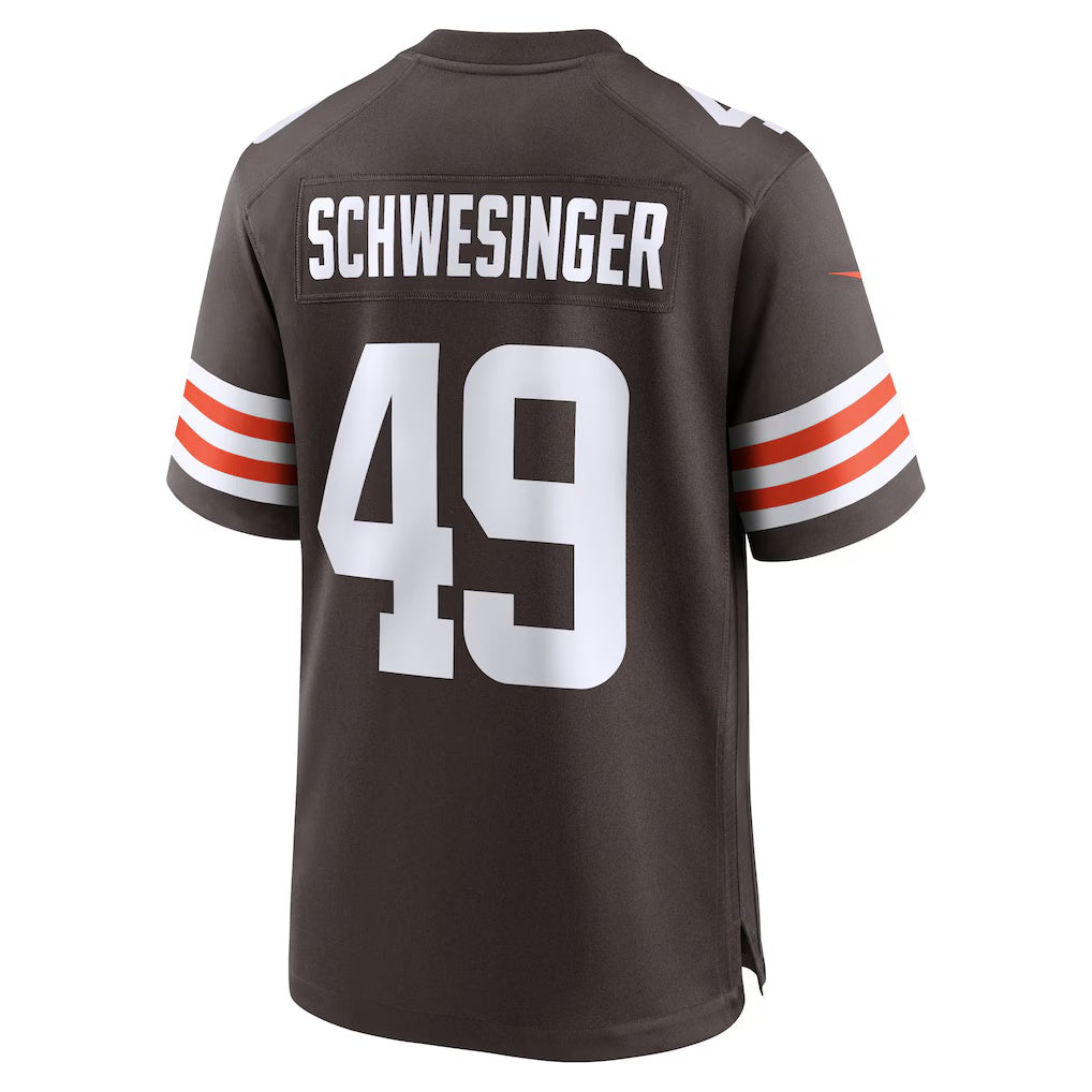 Friene C.Browns #49 Carson Schwesinger Brown 2025 Draft Game Stitched Jerseys