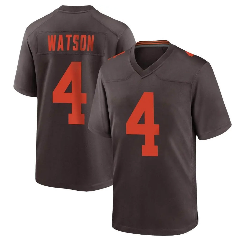 Friene C.Browns #4 Deshaun Watson Player Brown Alternate Home Game Stitched Jerseys