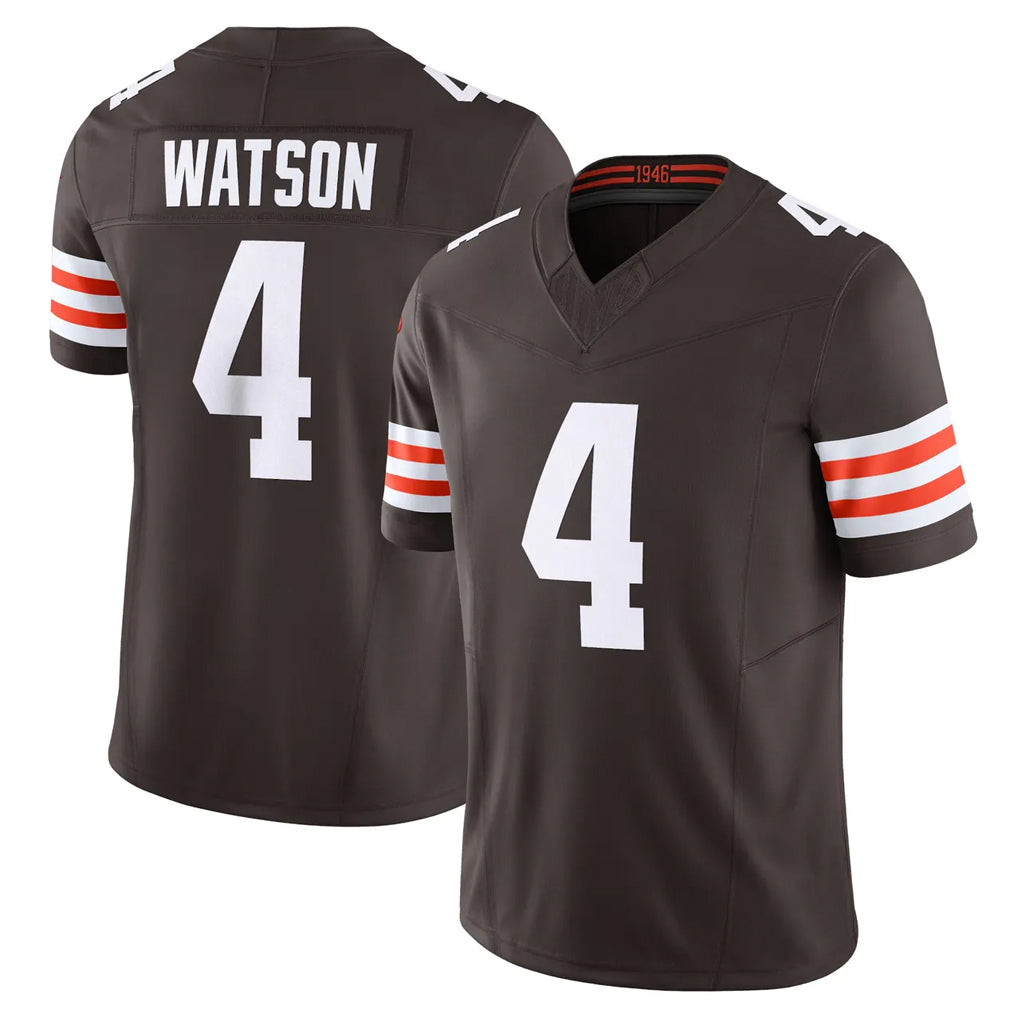 Friene C.Browns #4 Deshaun Watson Player Brown Vapor F.U.S.E. Limited Home Game Stitched Jerseys