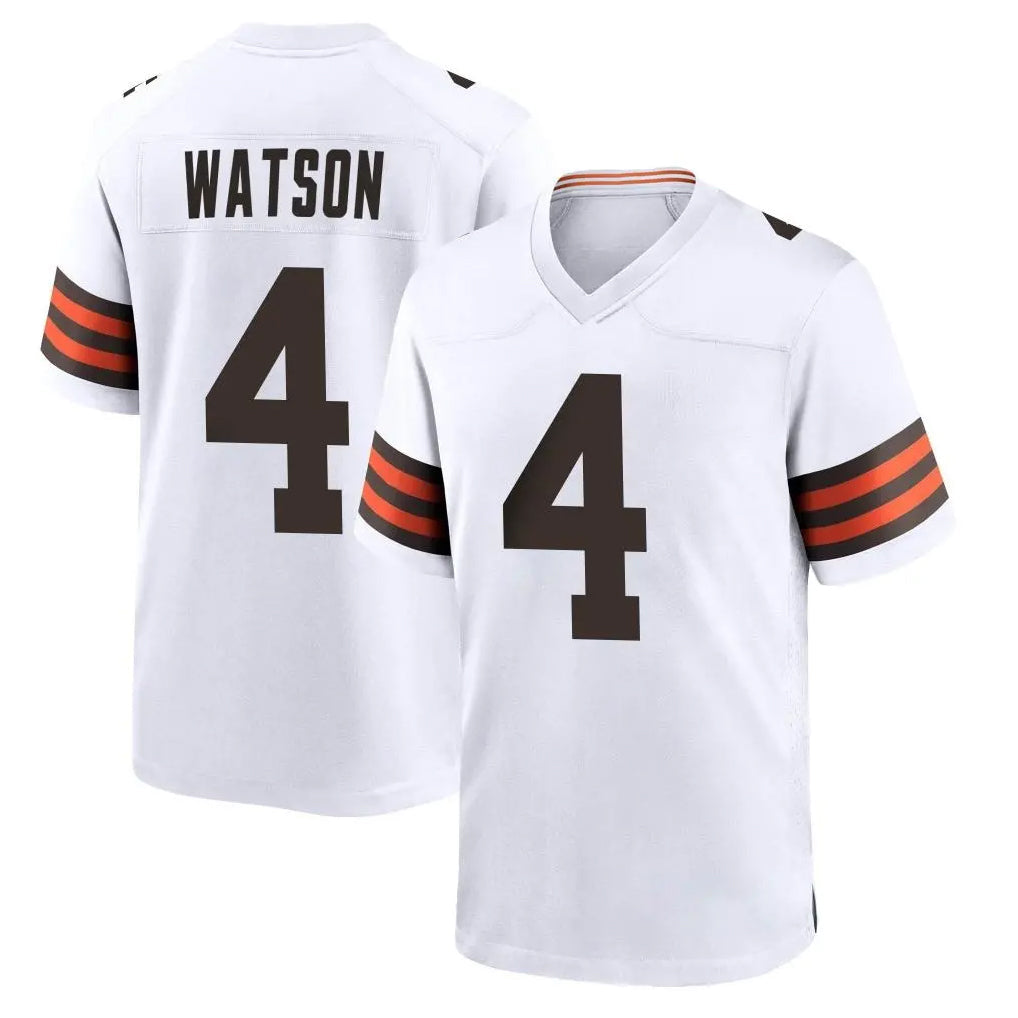 Friene C.Browns #4 Deshaun Watson Player White Home Game Stitched Jerseys