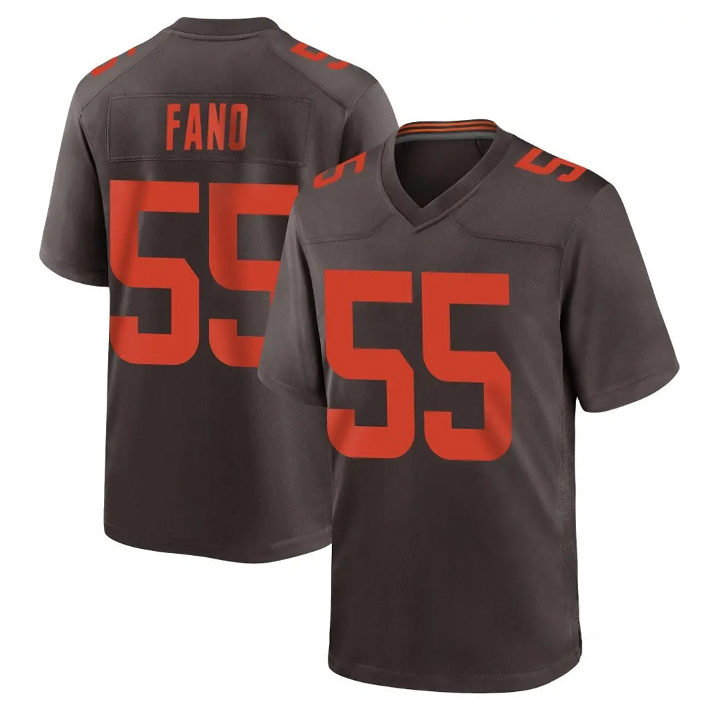 Friene C.Browns #55 Spencer Fano Player Brown Alternate Home Game Stitched Jerseys