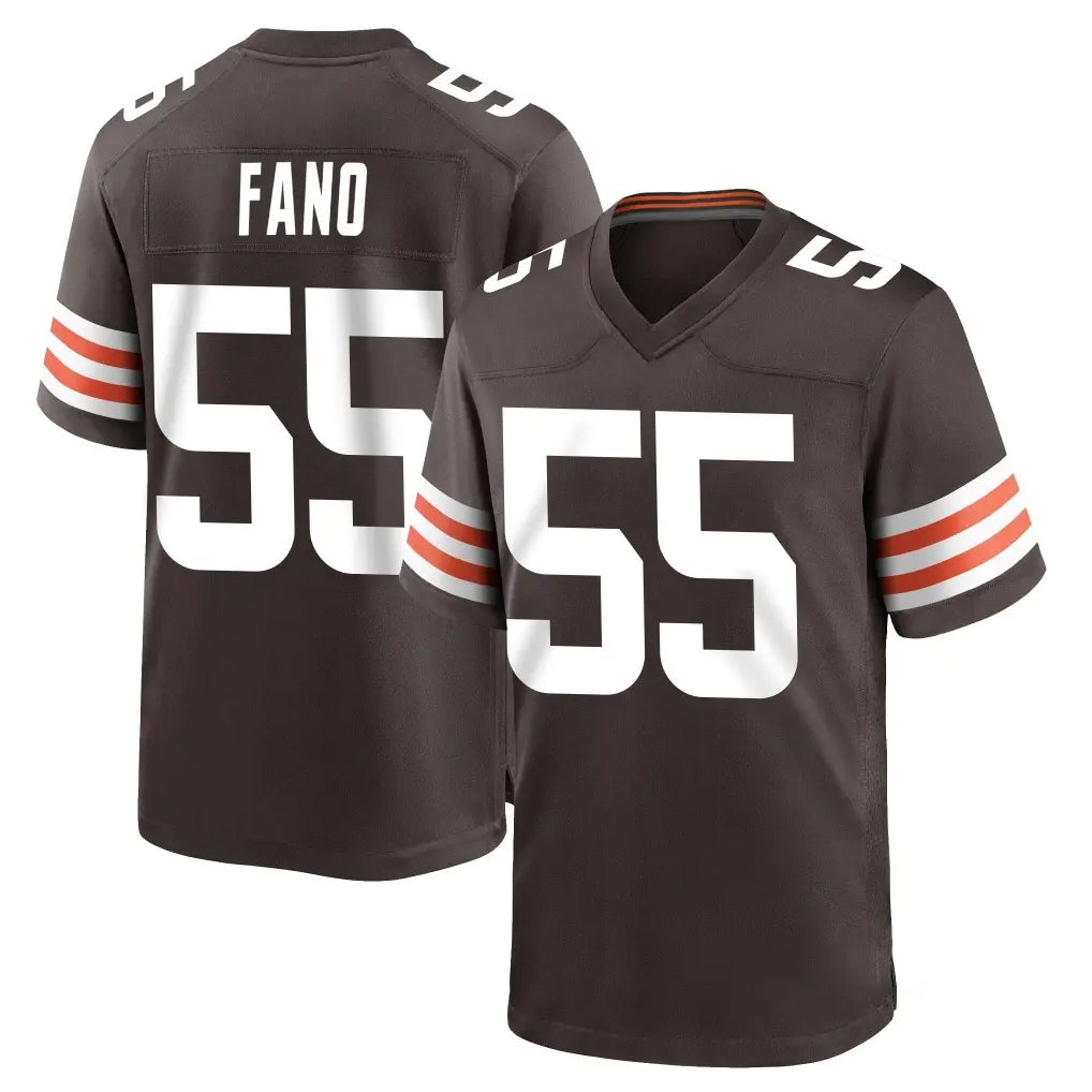 Friene C.Browns #55 Spencer Fano Player Brown Home Game Stitched Jerseys