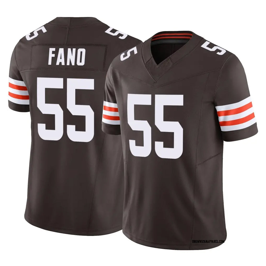 Friene C.Browns #55 Spencer Fano Player Brown Vapor F.U.S.E. Limited Home Game Stitched Jerseys