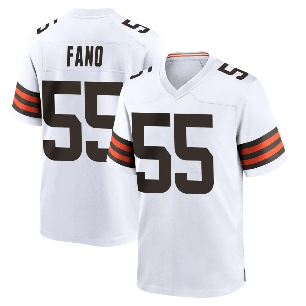 Friene C.Browns #55 Spencer Fano Player White Home Game Stitched Jerseys