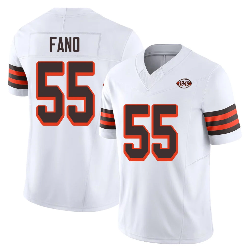 Friene C.Browns #55 Spencer Fano Player White Limited Vapor F.U.S.E. Alternate Game Stitched Jerseys