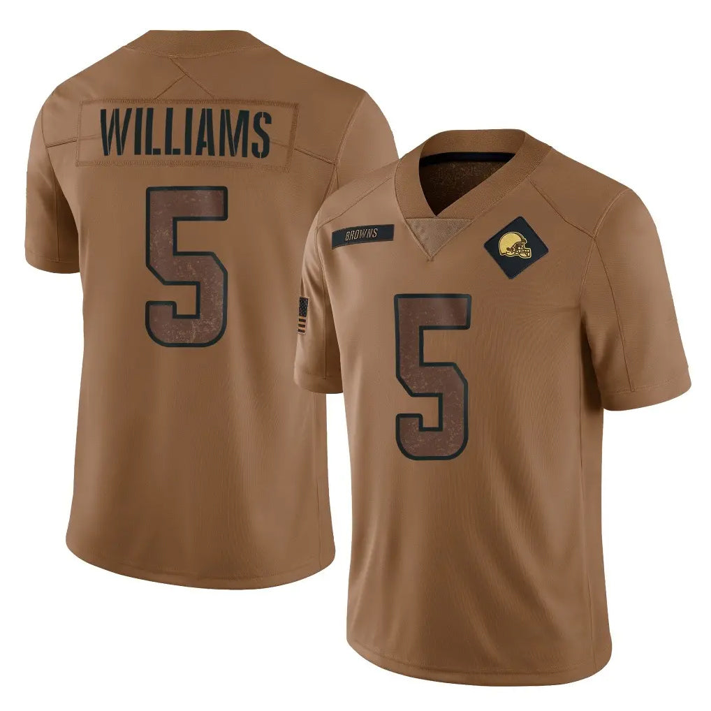Friene C.Browns #5 Quincy Williams Player Brown Salute to Service Limited Home Game Stitched Jerseys