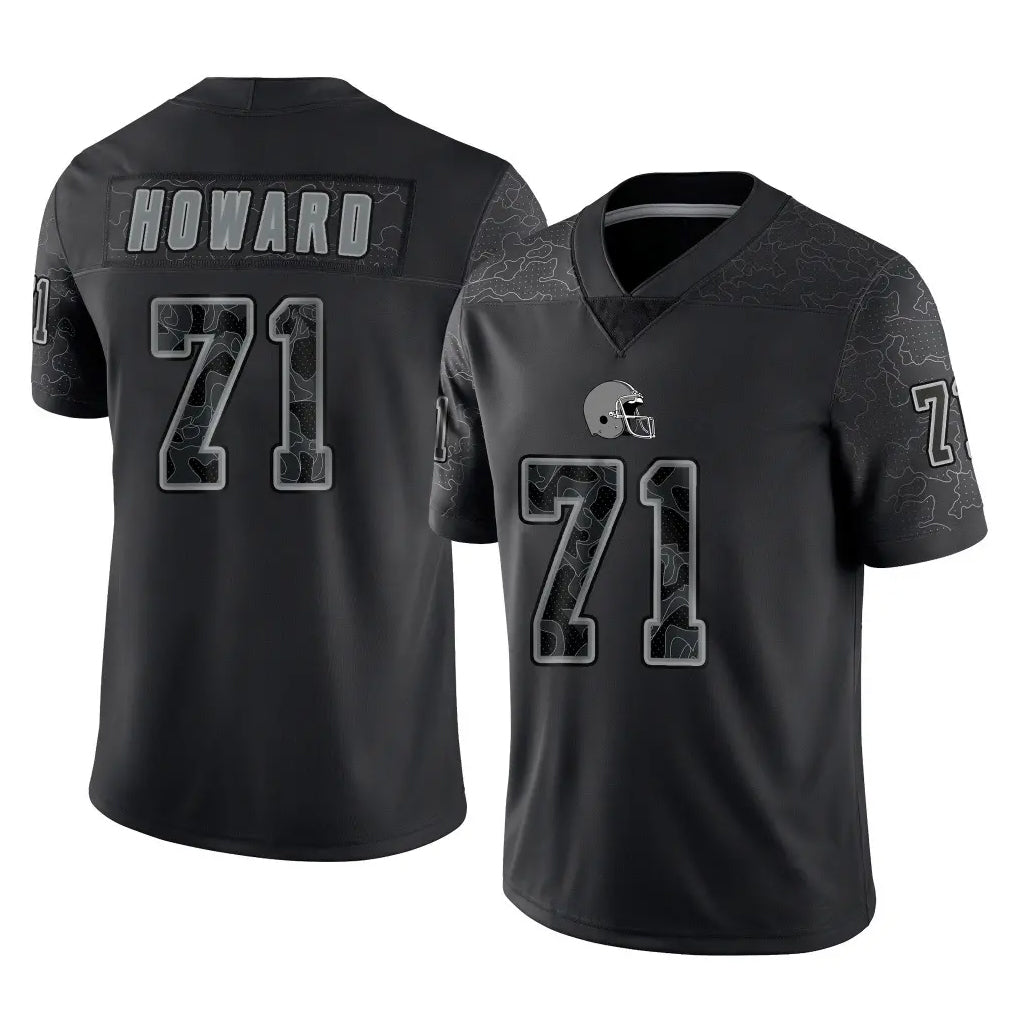 Friene C.Browns #71 Tytus Howard Player Black Reflective Home Game Stitched Jerseys