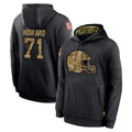 Friene C.Browns #71 Tytus Howard Player Black Salute to Service Pullover Hoodies Limited Stitched Jerseys