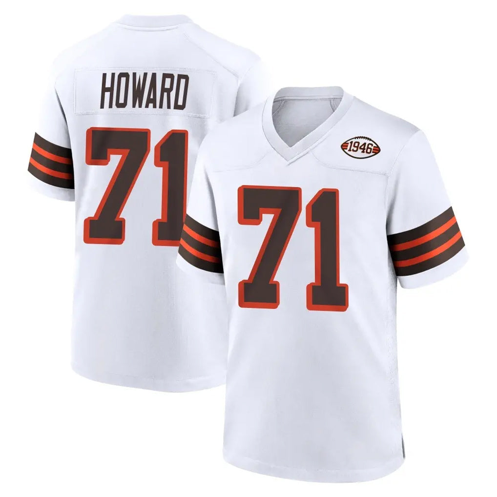 Friene C.Browns #71 Tytus Howard Player White Alternate Home Game Stitched Jerseys