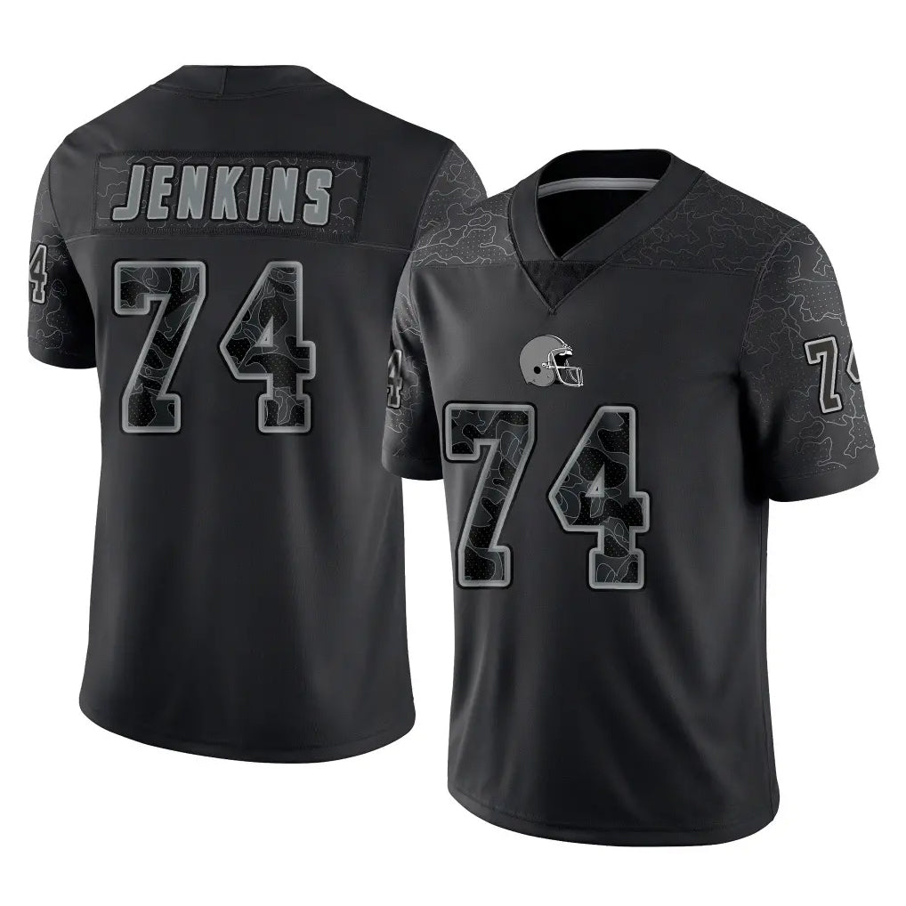 Friene C.Browns #74 Elgton Jenkins Player Black Reflective Home Game Stitched Jerseys