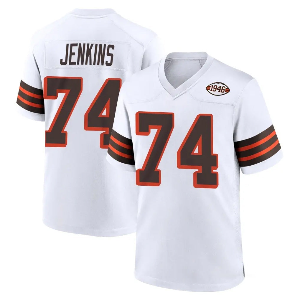 Friene C.Browns #74 Elgton Jenkins Player White Alternate Home Game Stitched Jerseys