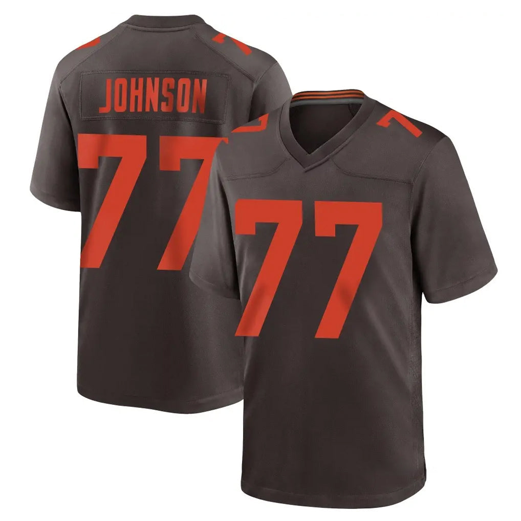 Friene C.Browns #77 Zion Johnson Player Brown Alternate Home Game Stitched Jerseys