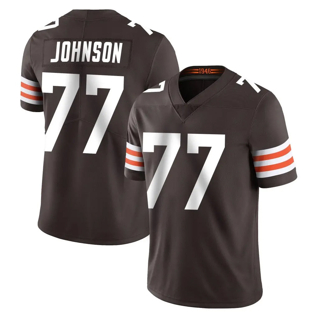Friene C.Browns #77 Zion Johnson Player Brown Color Vapor Untouchable Limited Home Game Stitched Jerseys