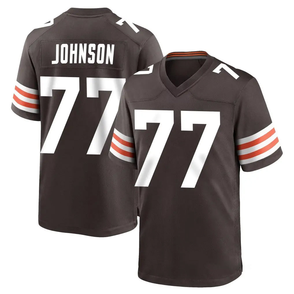 Friene C.Browns #77 Zion Johnson Player Brown Home Game Stitched Jerseys
