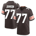 Friene C.Browns #77 Zion Johnson Player Brown Home Game Stitched Jerseys