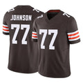 Friene C.Browns #77 Zion Johnson Player Brown Vapor F.U.S.E. Limited Home Game Stitched Jerseys