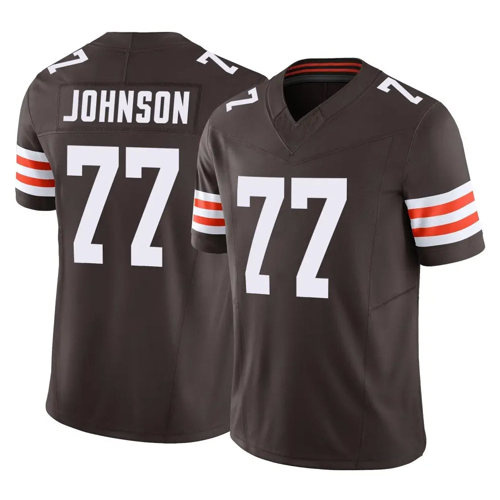 Friene C.Browns #77 Zion Johnson Player Brown Vapor F.U.S.E. Limited Home Game Stitched Jerseys