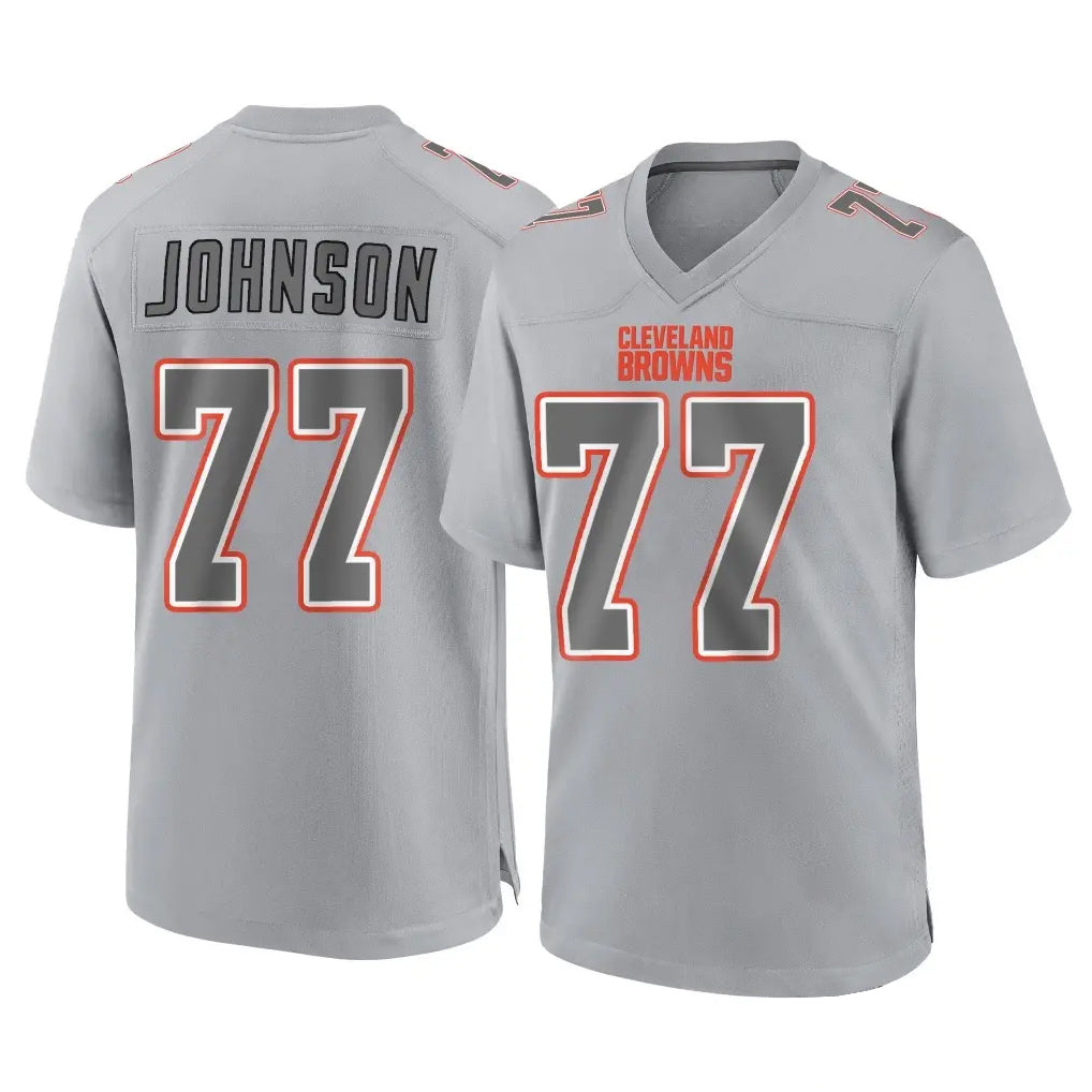 Friene C.Browns #77 Zion Johnson Player Gray Atmosphere Fashion Game Stitched Jerseys