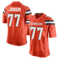 Friene C.Browns #77 Zion Johnson Player Orange Home Game Stitched Jerseys